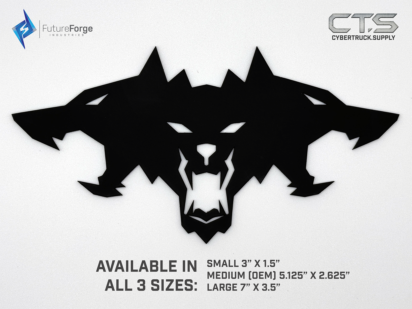 Black All Metal - Stainless Steel Cyberbeast Emblem