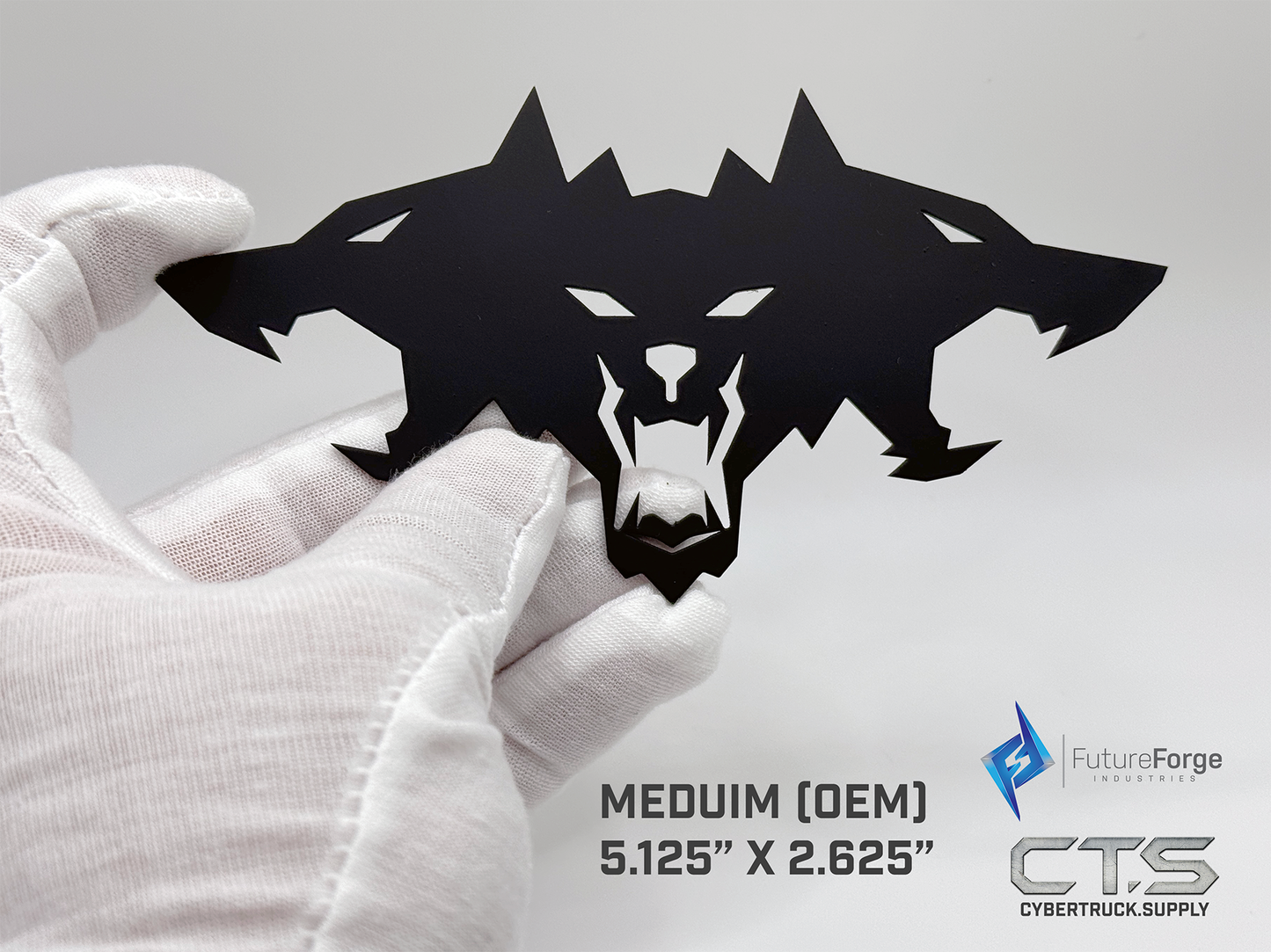 Black All Metal - Stainless Steel Cyberbeast Emblem