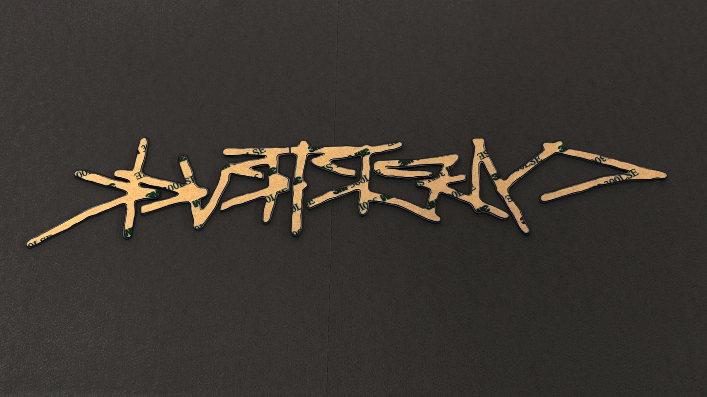 All Metal - Stainless Steel Cybertruck graffiti Badge
