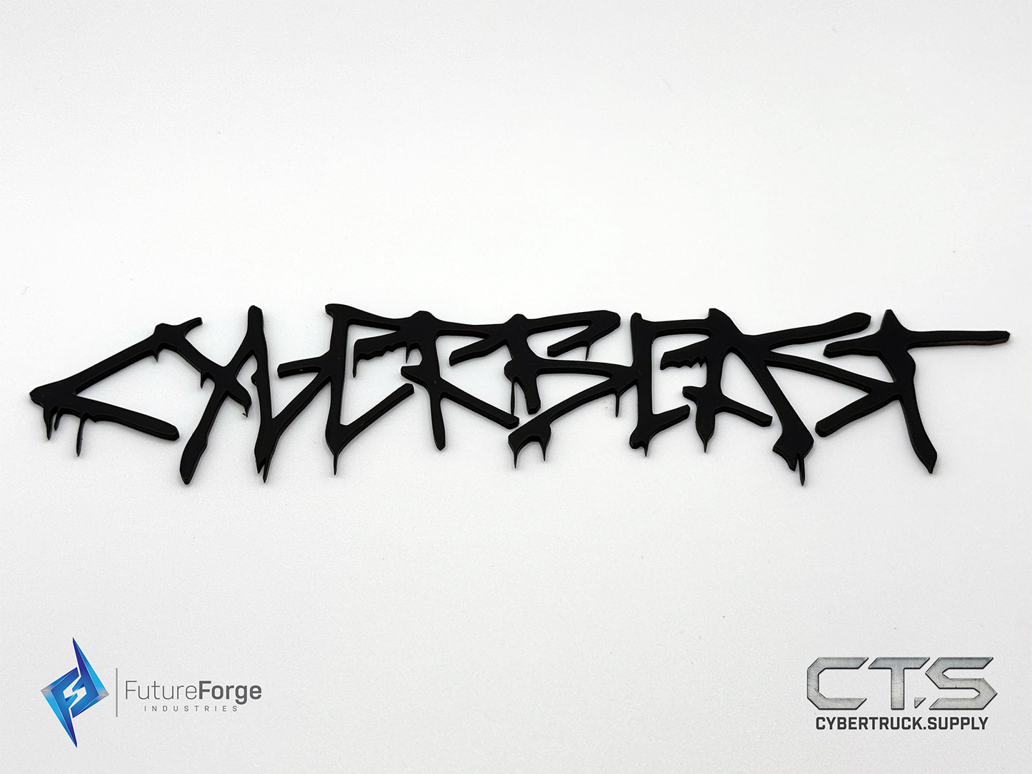 Black - All Metal - Stainless Steel CyberBEAST graffiti Drip Badge