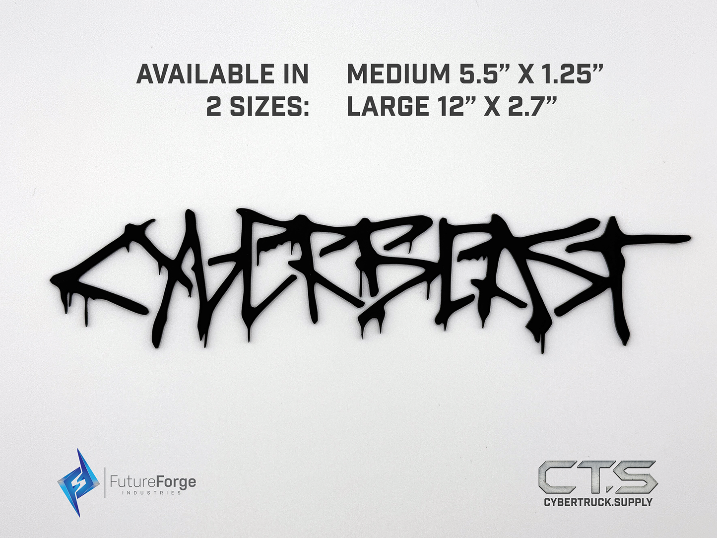 Black - All Metal - Stainless Steel CyberBEAST graffiti Drip Badge