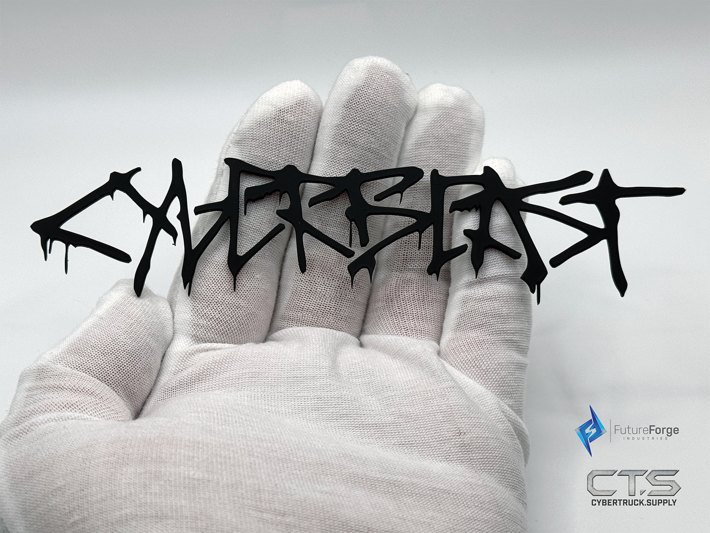 Black - All Metal - Stainless Steel CyberBEAST graffiti Drip Badge